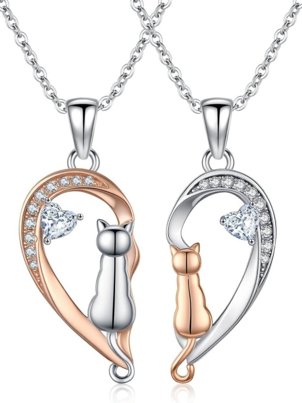 Matching Mother Daughter Necklaces Set - 925 Silver Pendants for Two